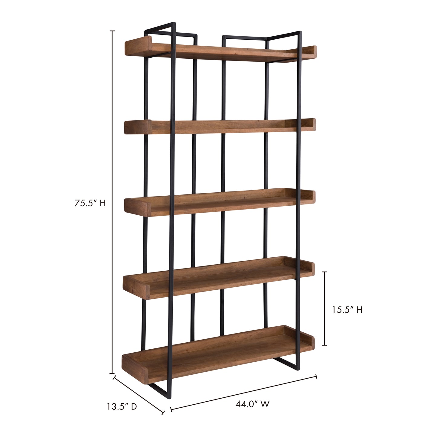 Vancouver Bookshelf Small Light Brown by Moe's Home
