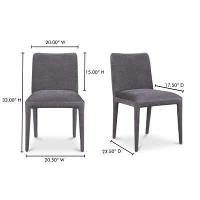 Calla Dining Chair Dark Grey - Set Of Two by Moe's Home