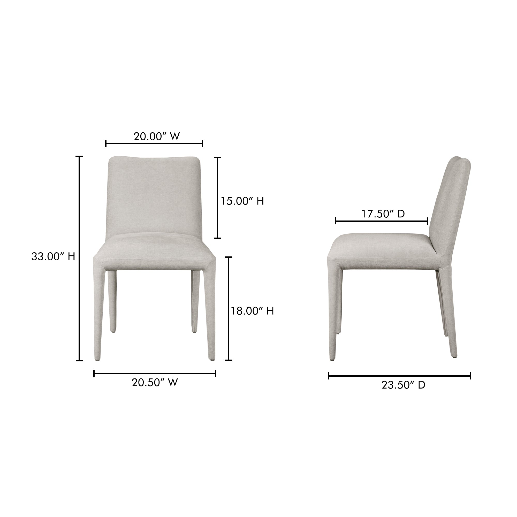 Calla Dining Chair Light Grey - Set Of Two