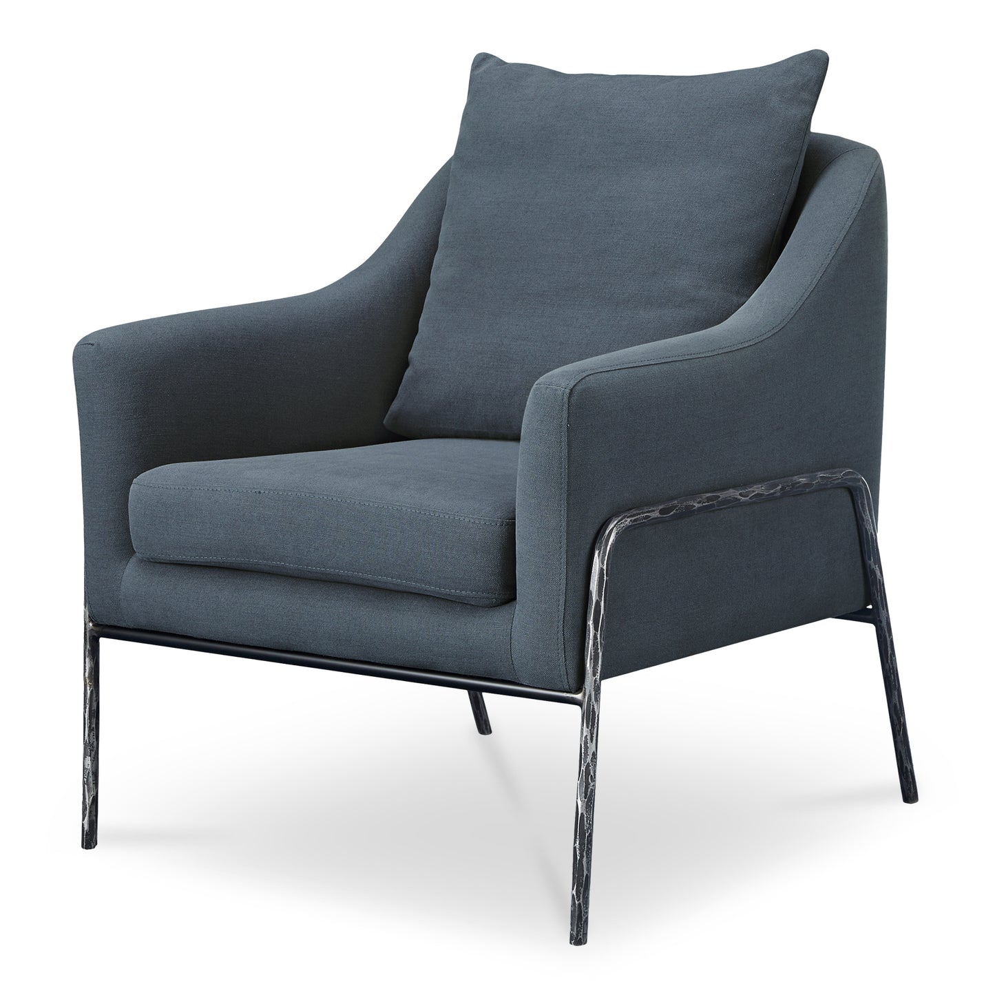 Archer Accent Chair Slate Blue Linen Blend by Moe's Home