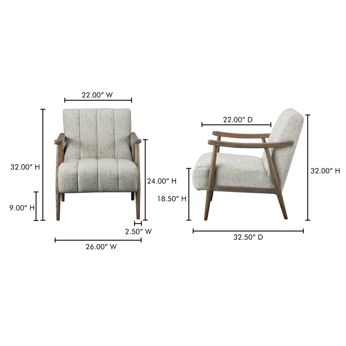 Aster Accent Chair Pebbled Beige by Moe's Home