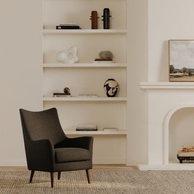 Fisher Armchair Wool Blend Charcoal by Moe's Home