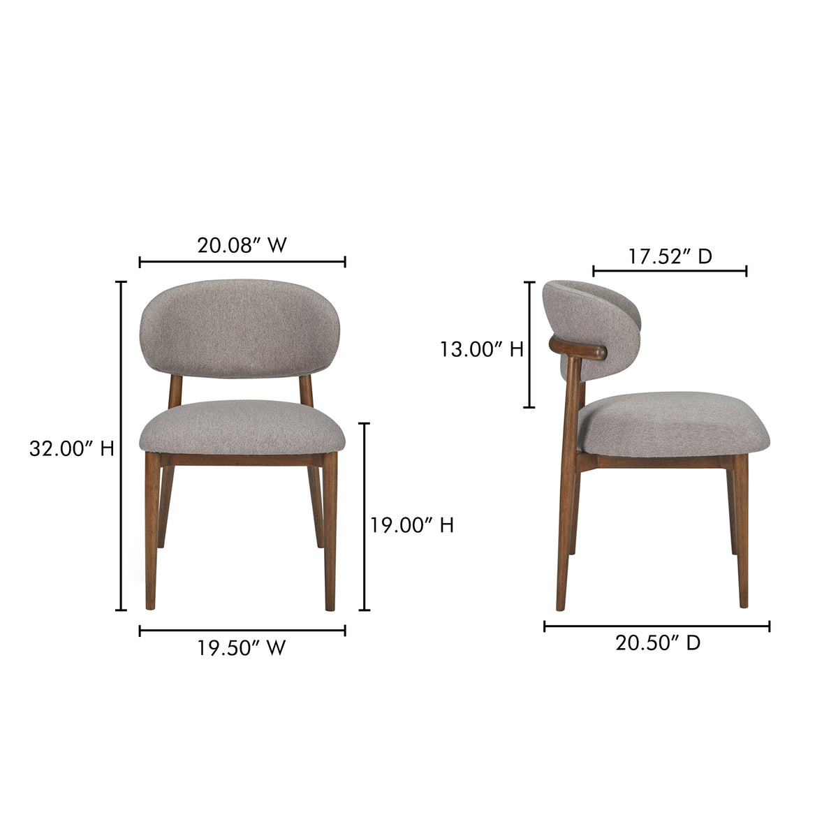 Ellie Dining Chair Light Brown by Moe's Home