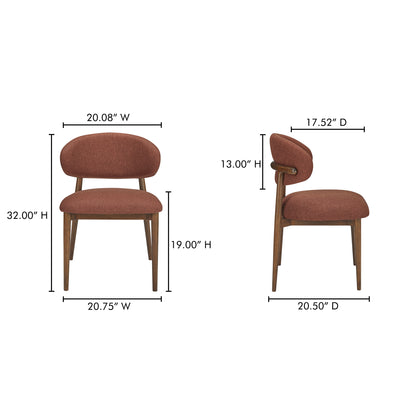 Ellie Dining Chair Rust by Moe's Home