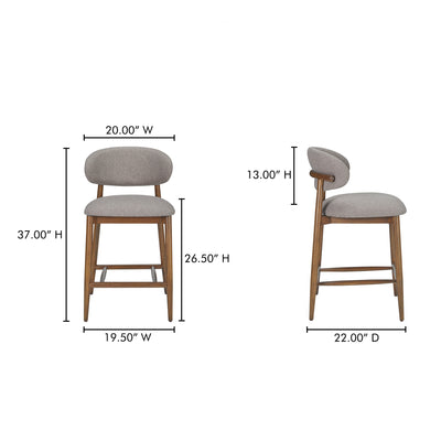 Ellie Counter Stool Light Brown by Moe's Home