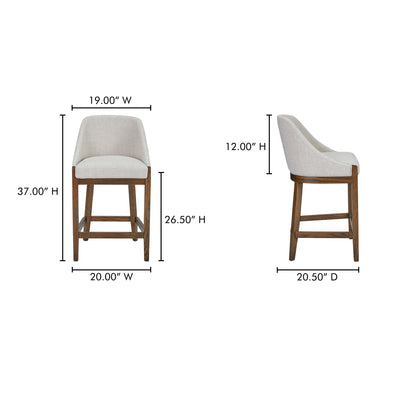 Edward Counter Stool Heather Beige by Moe's Home