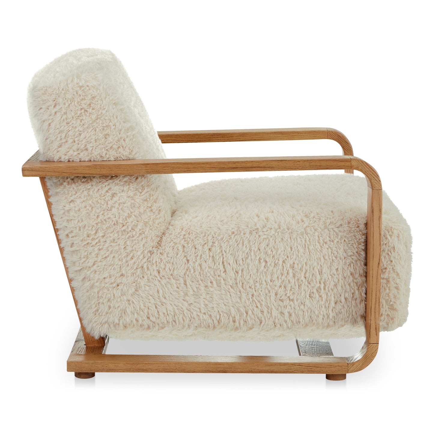 Eckersley Lounge Chair Cream Faux Fur by Moe's Home