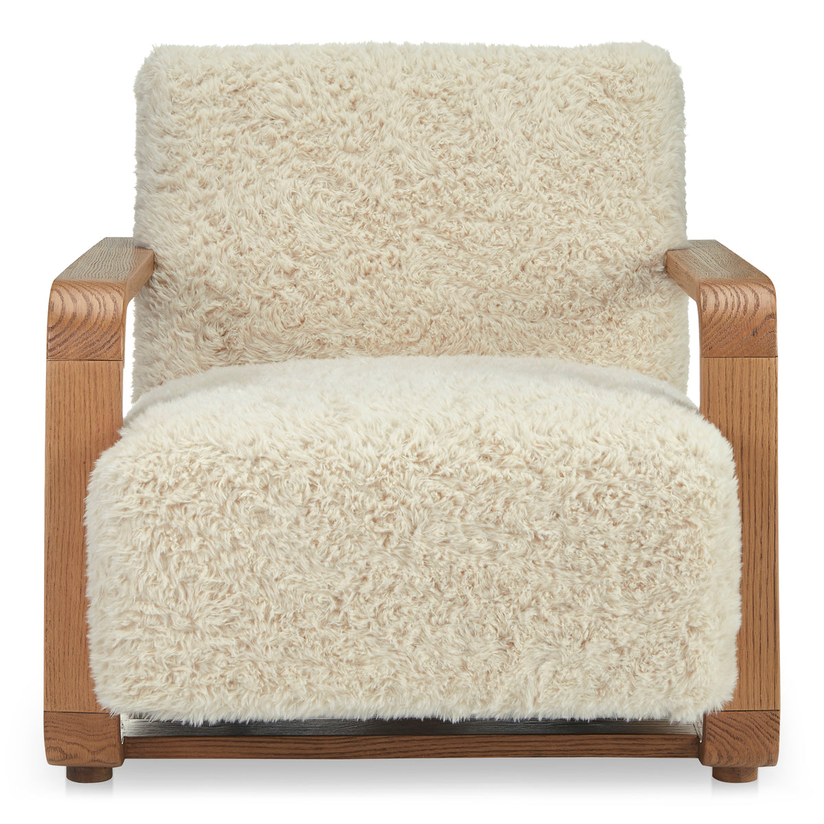 Eckersley Lounge Chair Cream Faux Fur | White