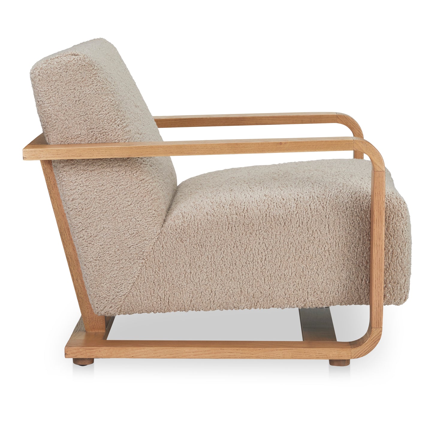 Eckersley Lounge Chair Beige Faux Shearling by Moe's Home