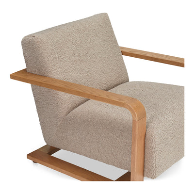 Eckersley Lounge Chair Beige Faux Shearling by Moe's Home