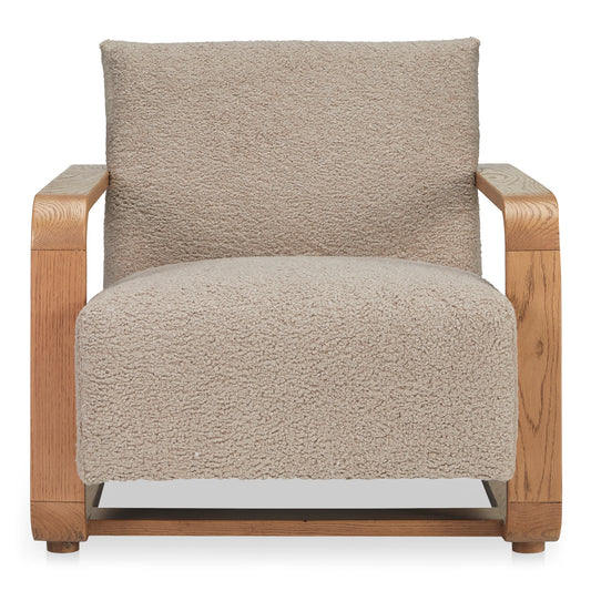 Eckersley Lounge Chair Beige Faux Shearling | Beige