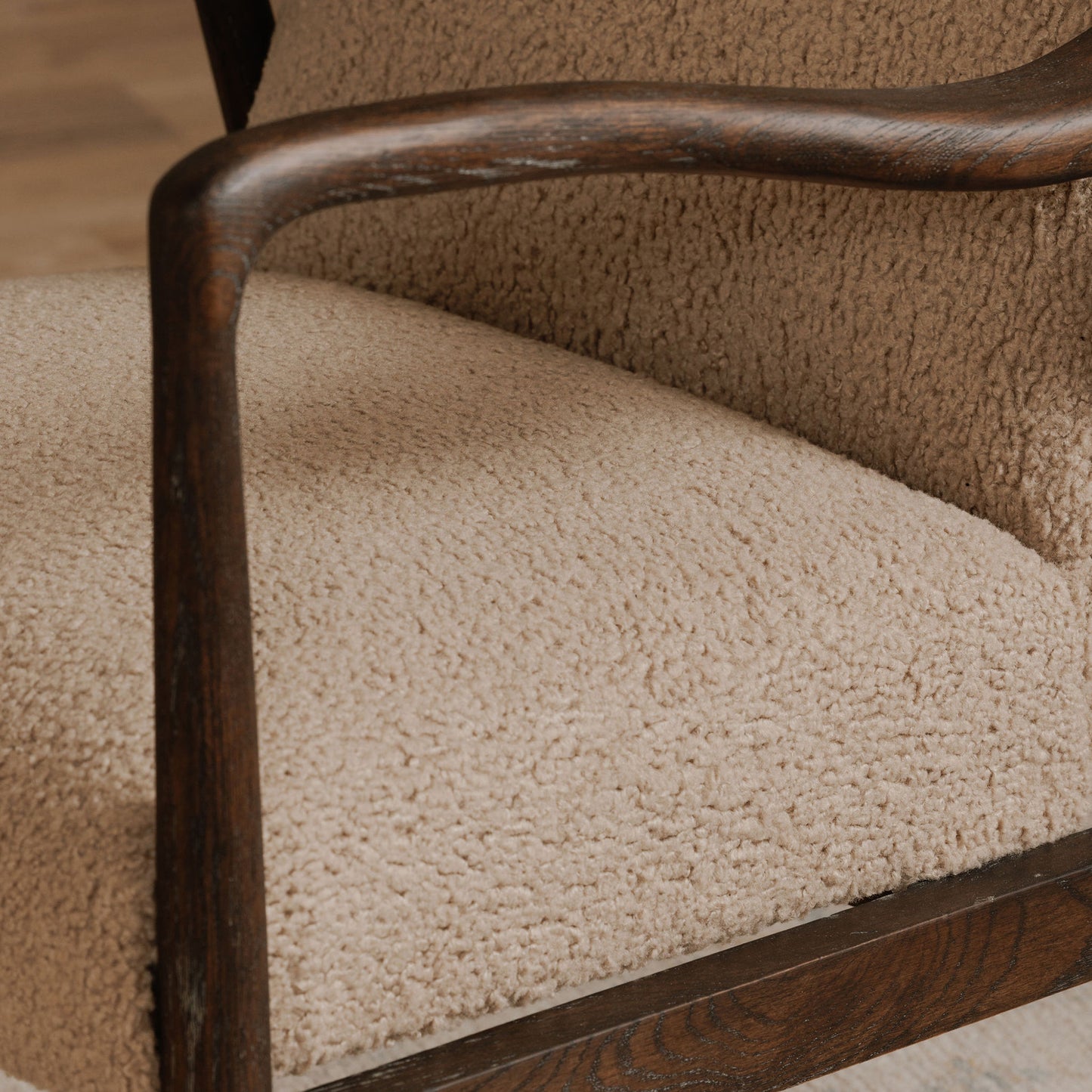 Yates Accent Chair Beige Faux Shearling by Moe's Home