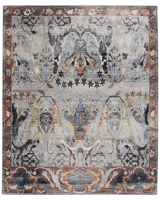 Melrose 39P2F Gray/Rust Rug by Feizy