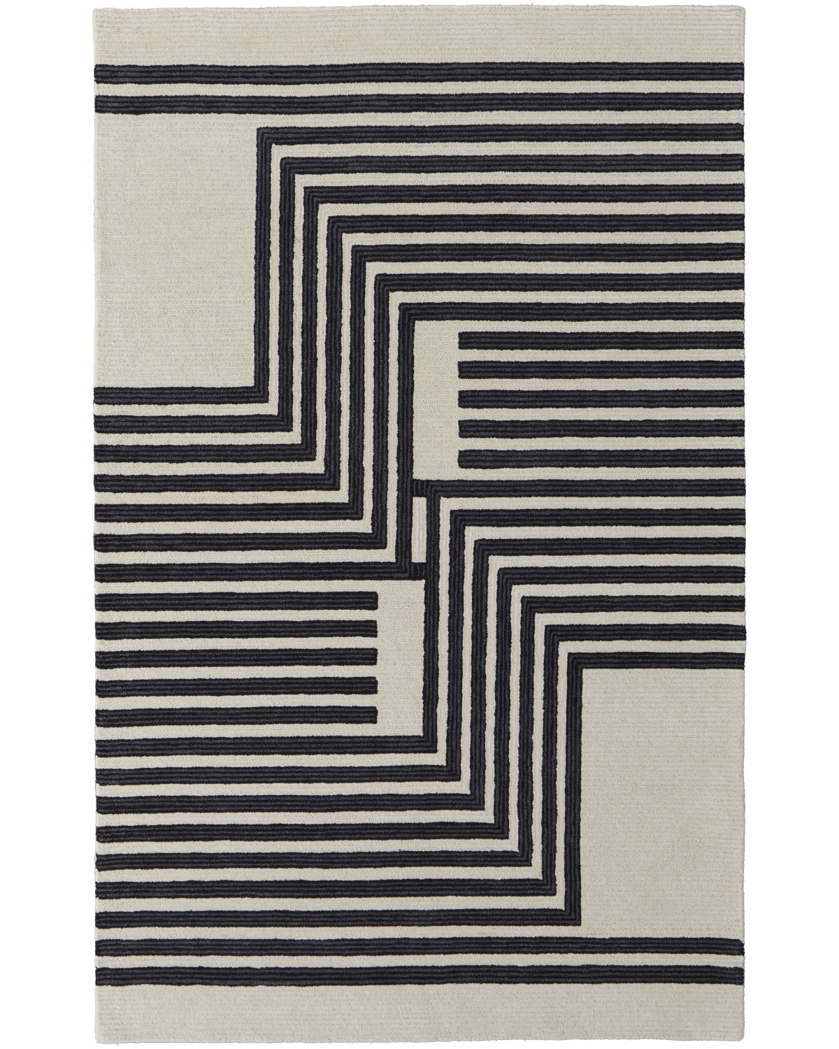 Maguire 8900F Ivory/Black Rug by Feizy