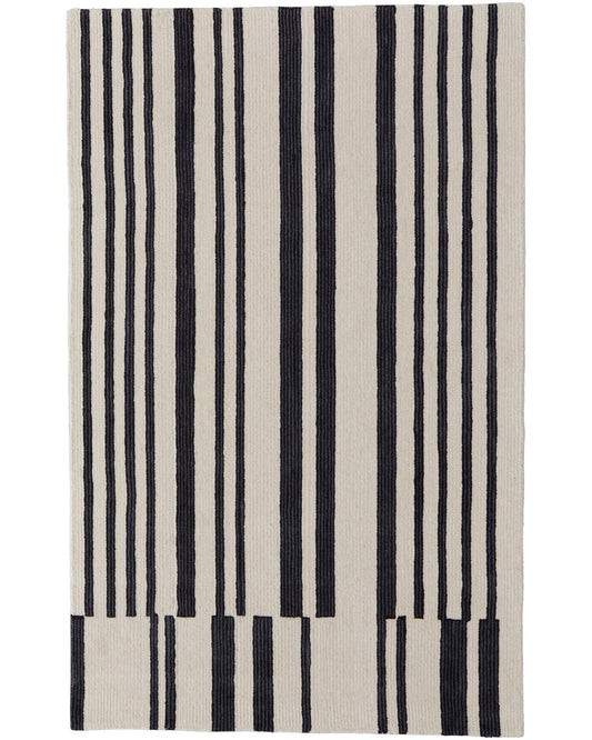 Maguire 8901F Ivory/Black Rug by Feizy