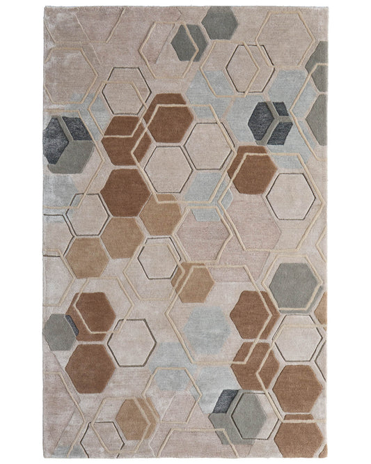 Maridian 8A72F Beige/Brown Rug by Feizy