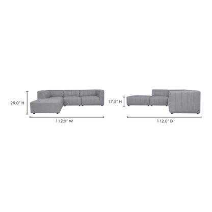 Lyric Dream Modular Sectional Left Grey