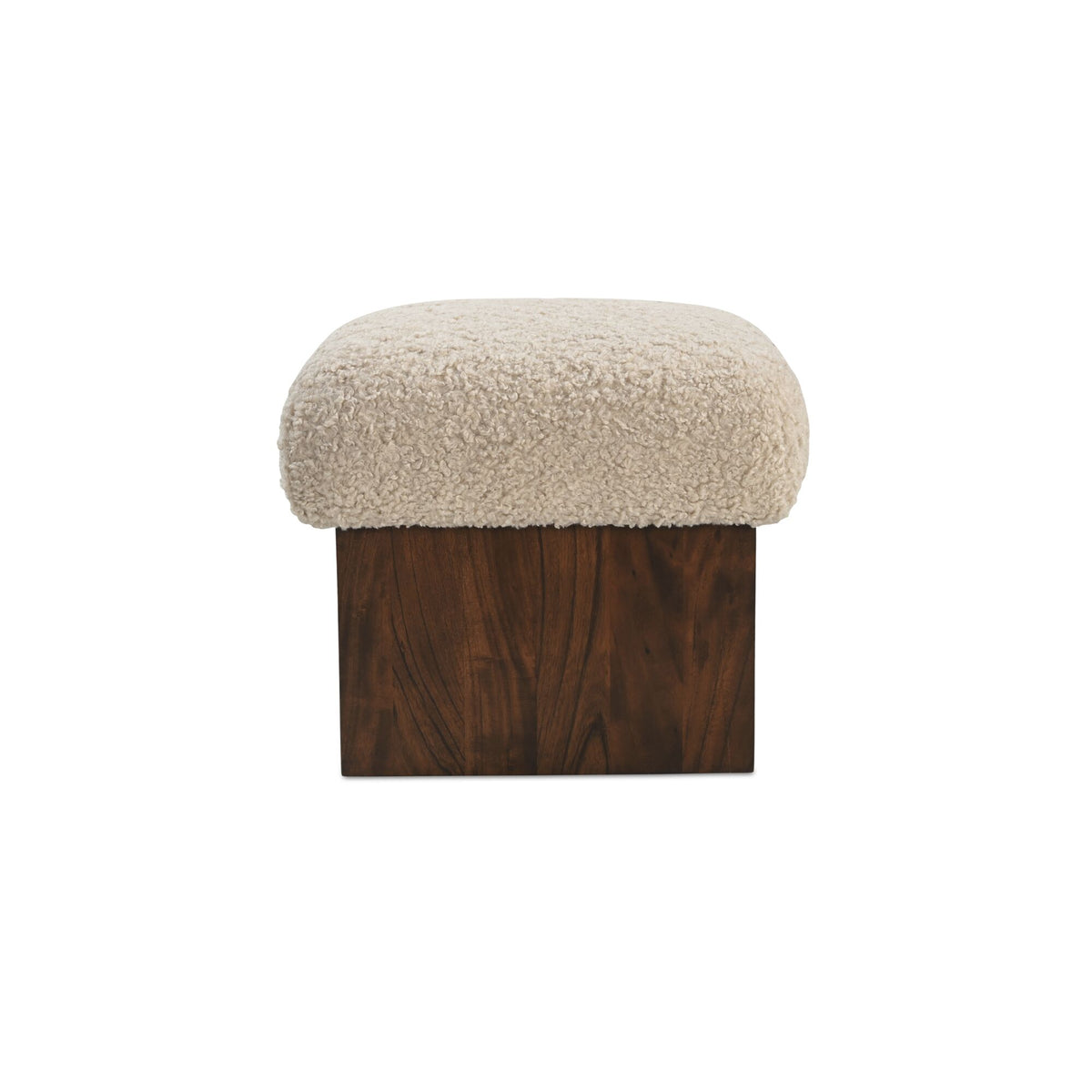 Serge Ottoman Cream Faux Shearling by Moe's Home