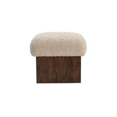 Serge Ottoman Cream Faux Shearling by Moe's Home