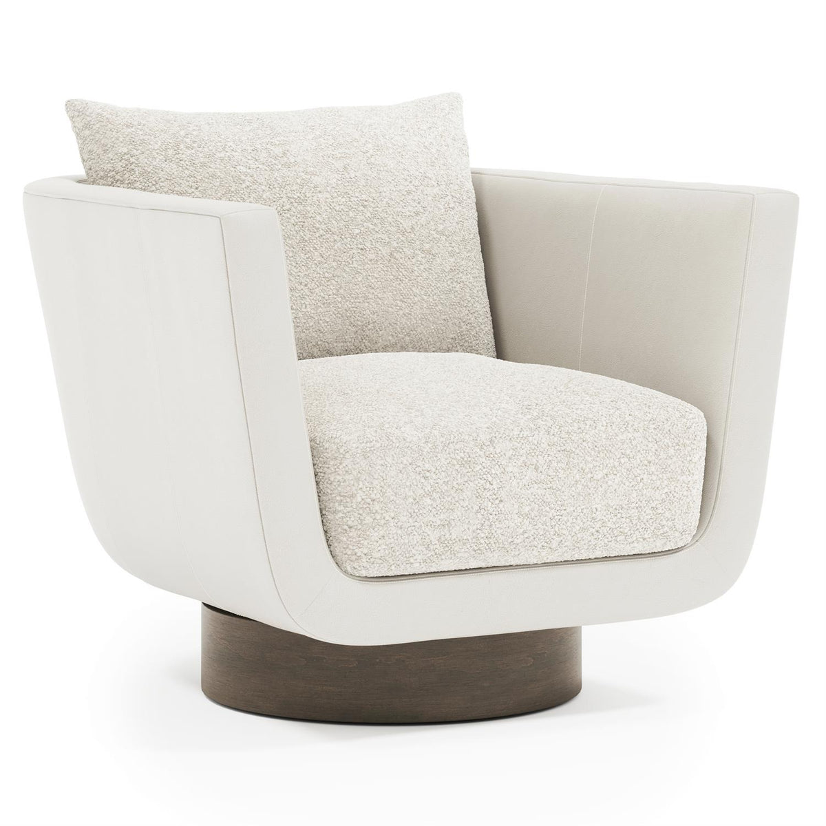 Gemma Leather-Fabric Swivel Chair by Bernhardt