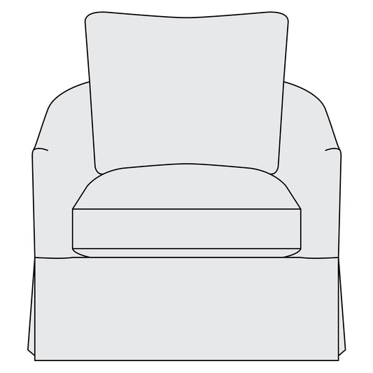 Astoria Skirted Fabric Swivel Chair (N9024SQ) by Bernhardt