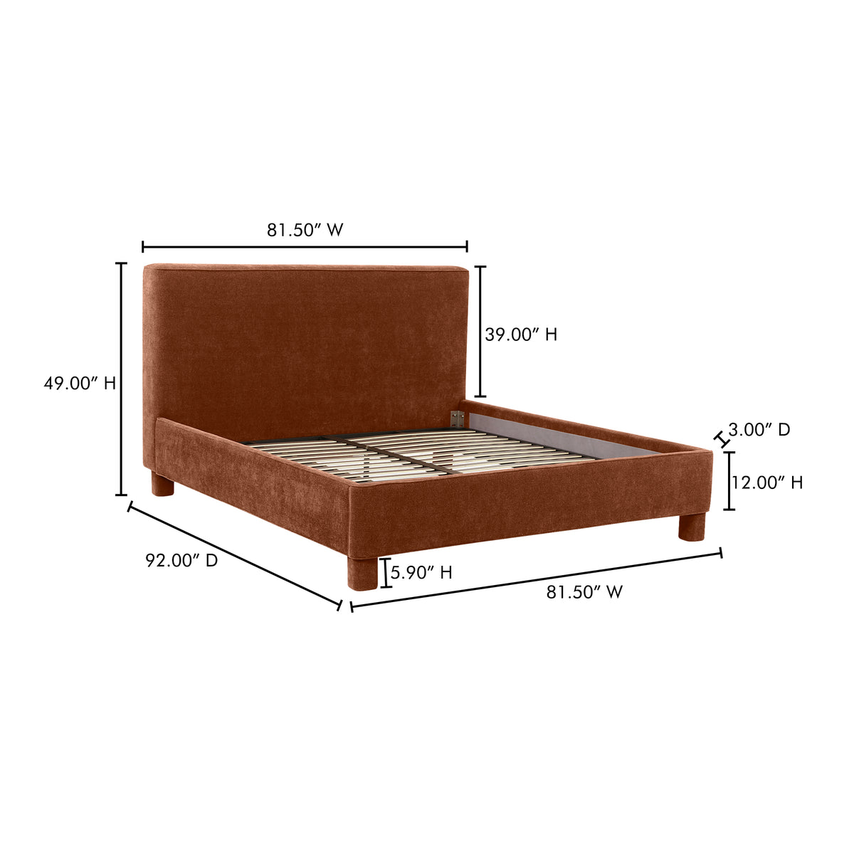 Ichigo King Bed Deep Orange by Moe's Home