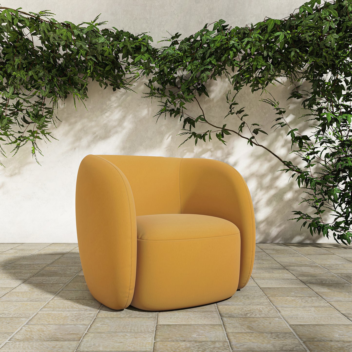 Rae Outdoor Accent Chair Deep Yellow by Moe's Home