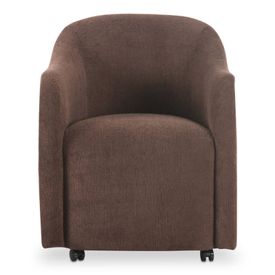 Drava Rolling Dining Chair Dark Brown | Brown