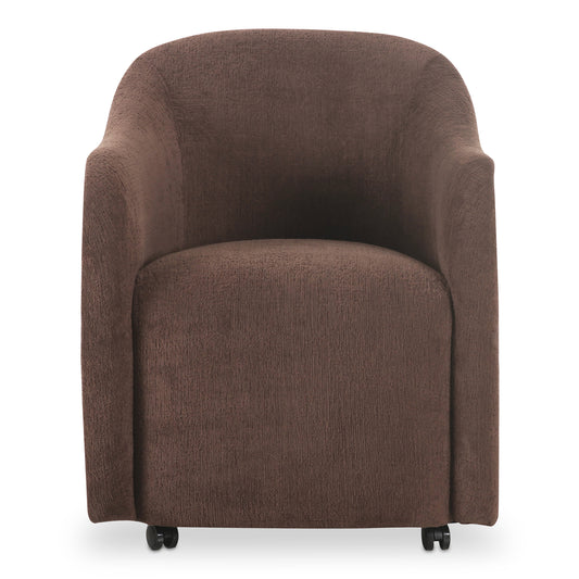 Drava Rolling Dining Chair Dark Brown | Brown