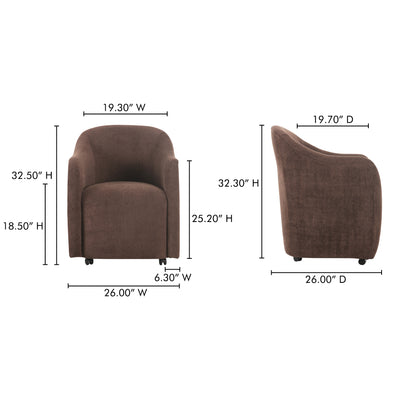 Drava Rolling Dining Chair by Moe's Home