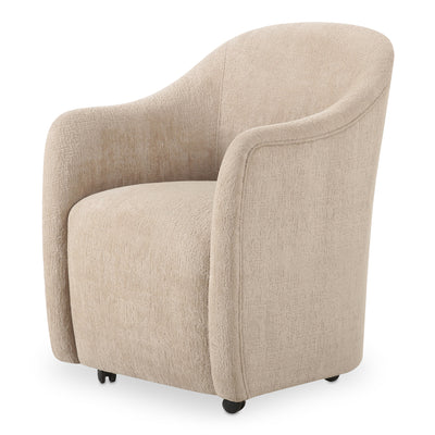 Drava Rolling Dining Chair Beige by Moe's Home