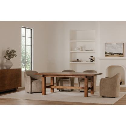 Drava Rolling Dining Chair Beige