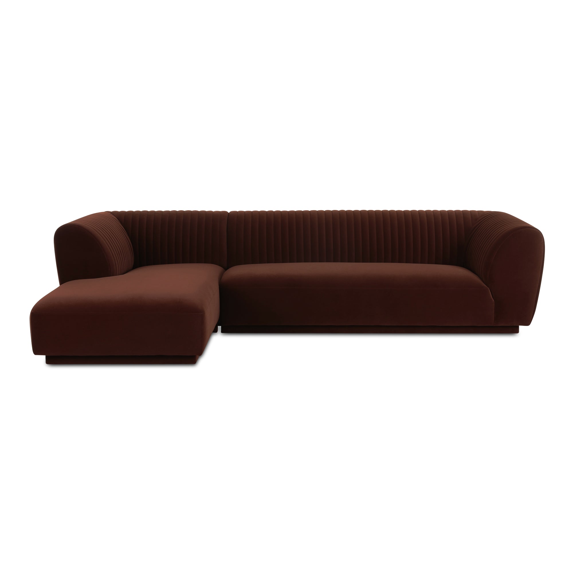 Zandro Left Sectional Warm Brown | Brown