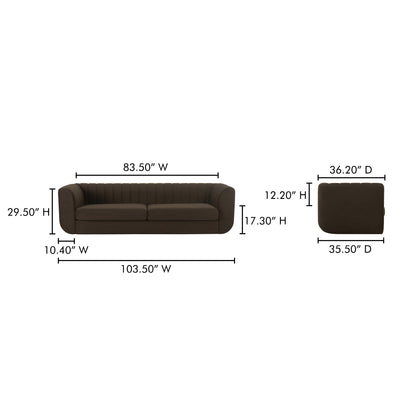 Rosy Sofa Dark Brown