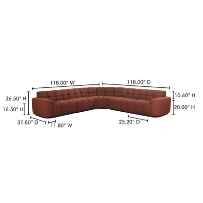 Roman L-Shaped Sectional Rust