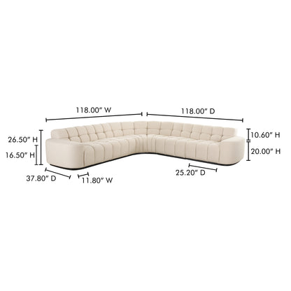 Roman L-Shaped Sectional Oat