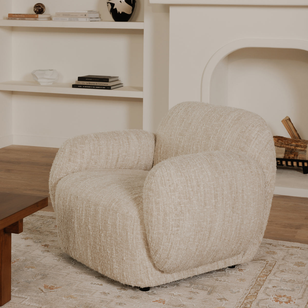 Hazel Lounge Chair Off White by Moe's Home