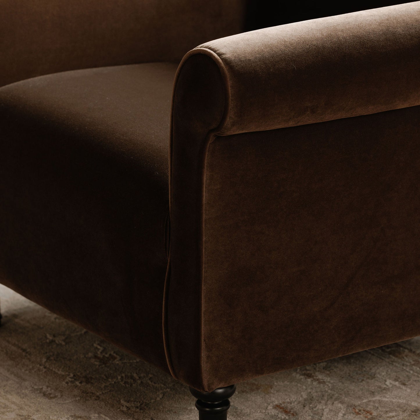 Harmony Accent Chair Dark Brown Faux Mohair by Moe's Home