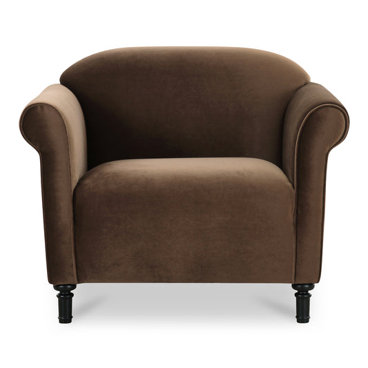 Harmony Accent Chair Dark Brown Faux Mohair by Moe's Home