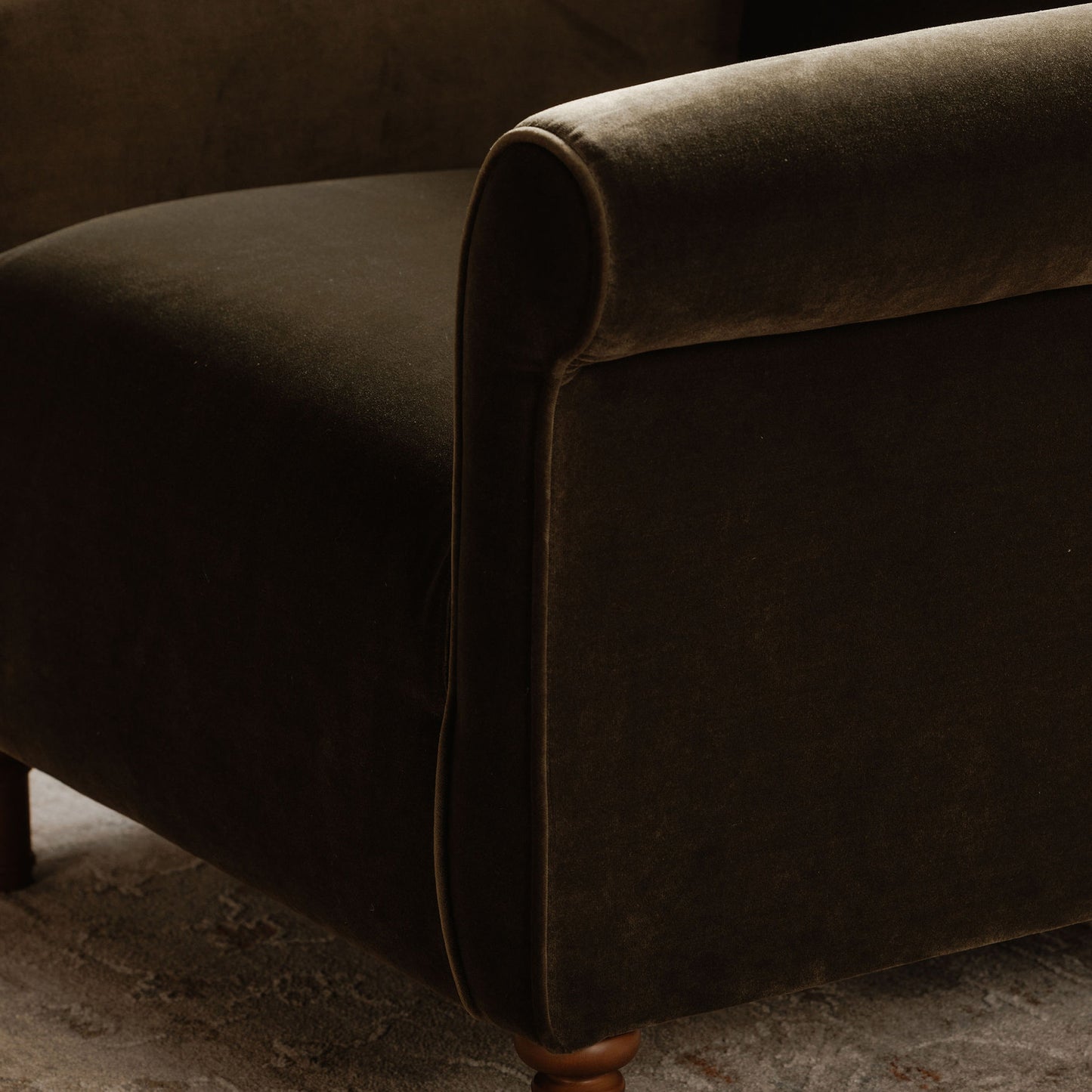 Harmony Accent Chair Dark Green Faux Mohair by Moe's Home