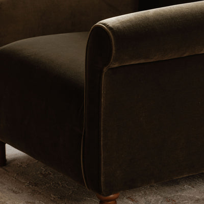 Harmony Accent Chair Dark Green Faux Mohair by Moe's Home