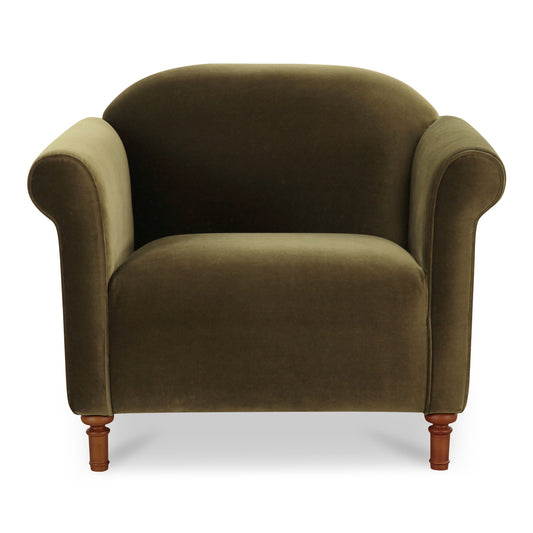 Harmony Accent Chair Dark Green Faux Mohair by Moe's Home