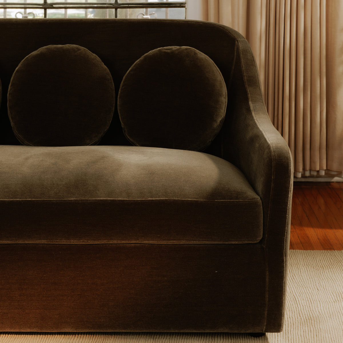 Rialto Sofa Dark Green Faux Mohair by Moe's Home