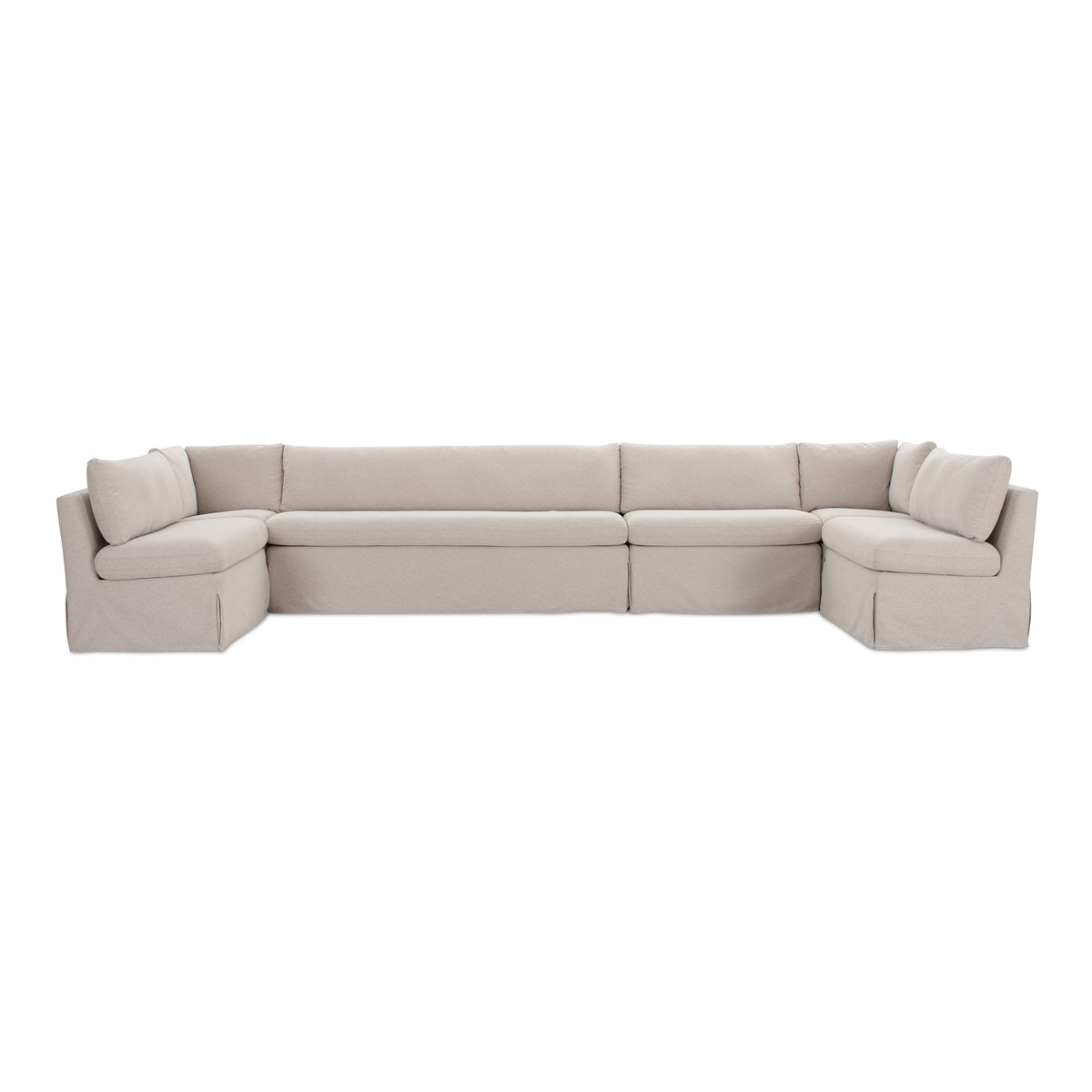 Fable Slipcover Dining Banquette U-Shape Beige 168 in. by Moe's Home