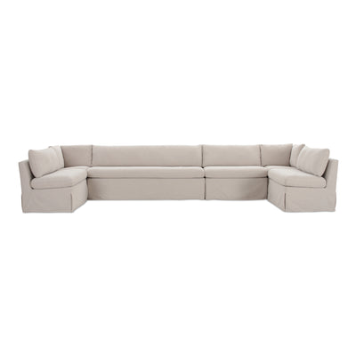 Fable Slipcover Dining Banquette U-Shape Beige 168 in. by Moe's Home