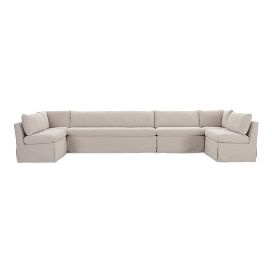 Fable Slipcover Dining Banquette U-Shape Beige 168 in. by Moe's Home