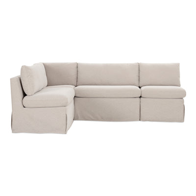 Fable Slipcover Dining Banquette L-Shape Beige 96 in. by Moe's Home