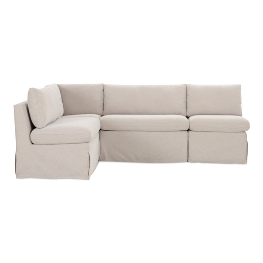 Fable Slipcover Dining Banquette L-Shape Beige 96 in. by Moe's Home