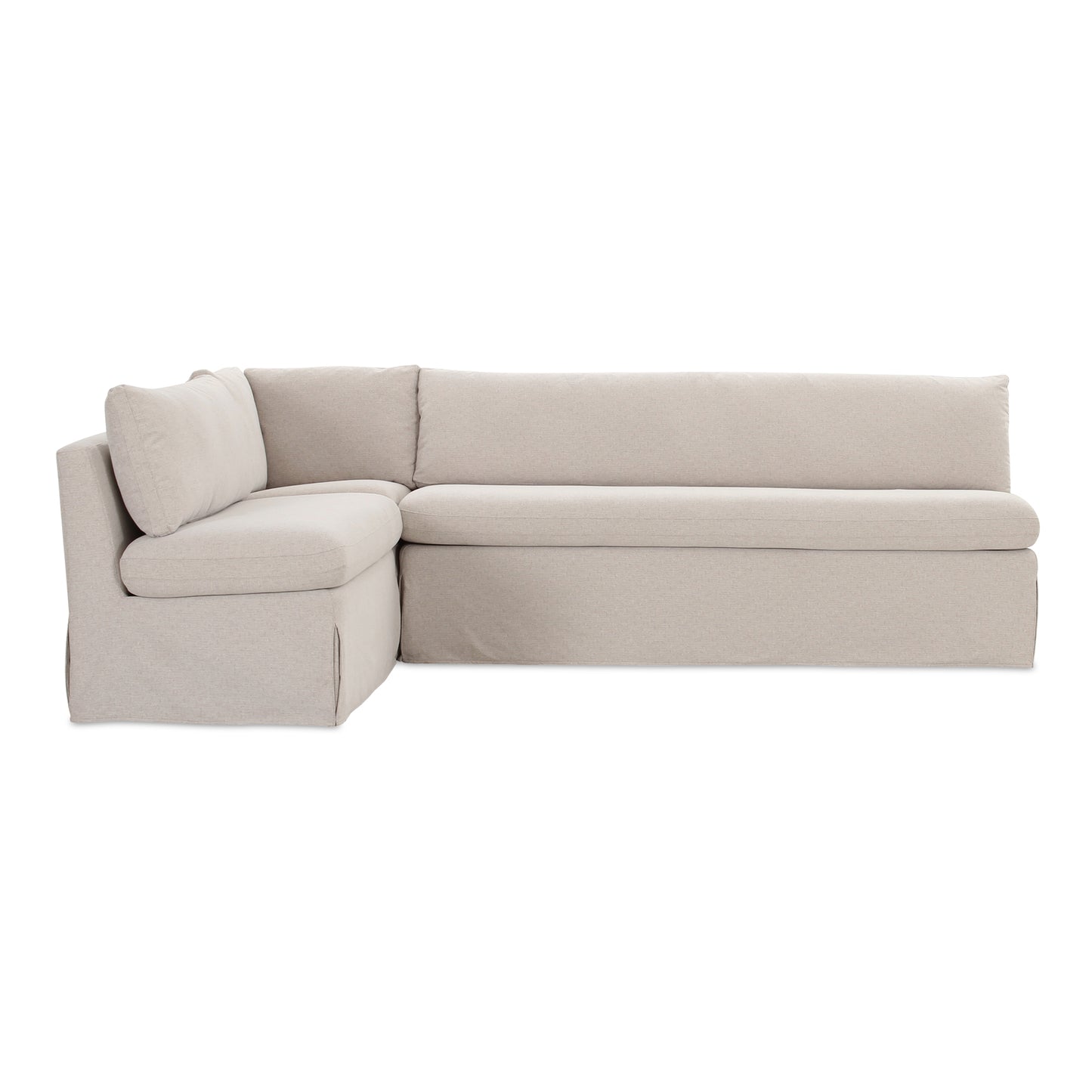 Fable Slipcover Dining Banquette L-Shape Beige 100.5 in. by Moe's Home