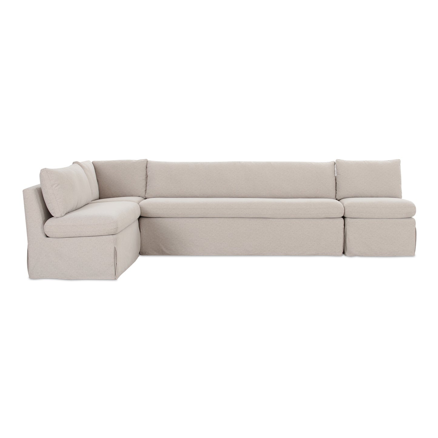 Fable Slipcover Dining Banquette L-Shape Beige 125.5 in. by Moe's Home